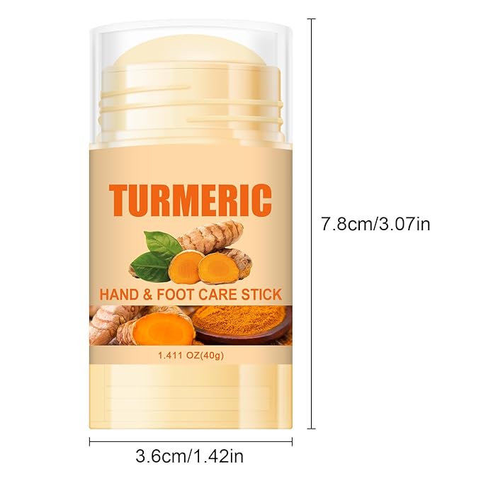 2 Pcs Turmeric Hand & Foot Care Stick，Turmeric Foot Cream，Moisturizing Softening Hand and Foot Cream Stick for Hands, Elbows, Knees, and Feet，Suitable for all people，1.411 OZ Each