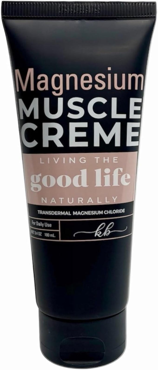 Living the Good Life Naturally Magnesium Muscle Cream Transdermal Magnesium Lotion with Blue Emu, Peppermint, Menthol, and Magnesium Chloride for Muscle Recovery - Travel Size, 3.4 oz