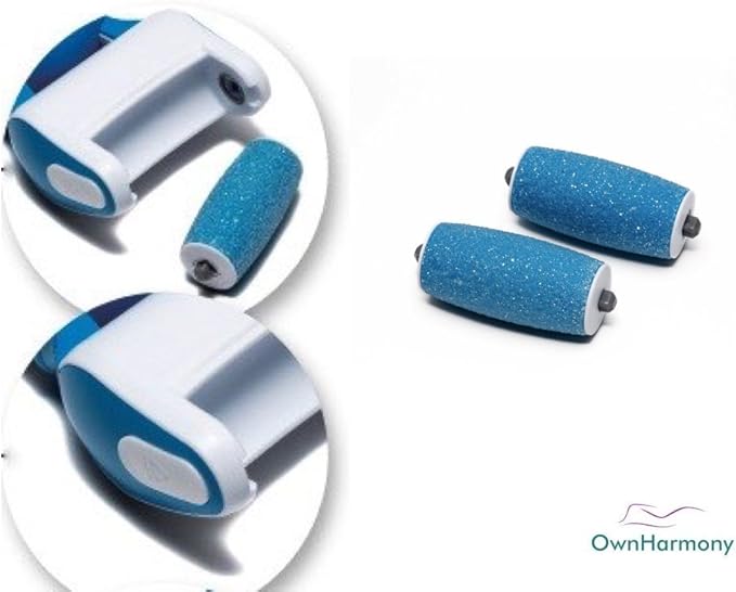 Own Harmony Extra Coarse 3 Refill Rollers Best Fit for Electric Callus Remover CR900 - Foot Care for Healthy Feet - Pedicure File Tools - Replacement 3 Pack Extra Coarse (Blue)