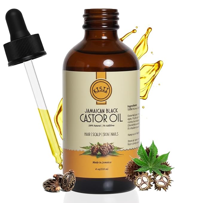 Jamaican Black Castor Oil – 100% Pure Castor Oil for Hair Growth, Scalp Care, Glowing Skin and Nails. Made in Jamaica - 4 oz Glass Bottle