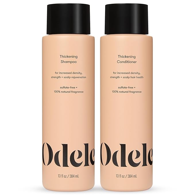 Odele Hair Thickening Shampoo and Conditioner Gift Set, Increases Density & Strength, for Straight or Wavy Hair Types, 13 Fl Oz Each (Pack of 2)