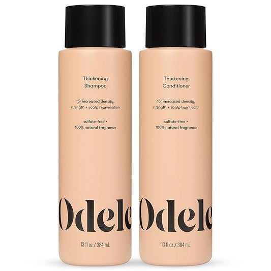 Odele Hair Thickening Shampoo and Conditioner Gift Set, Increases Density & Strength, for Straight or Wavy Hair Types, 13 Fl Oz Each (Pack of 2)