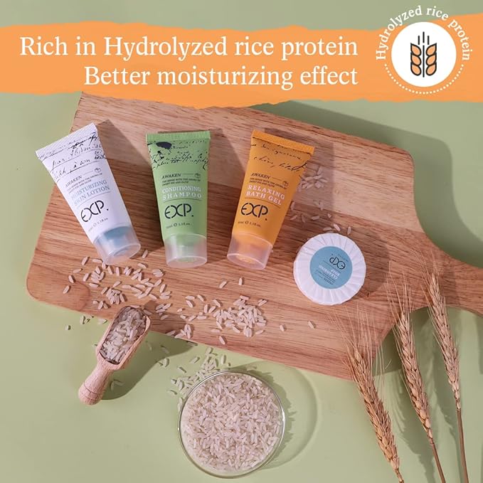 OPPEAL EXP Series| 200 PK 1 oz Hotel Size Amenities Bulk | 50 Sets Each Contains Shampoo & Conditioner 2 in 1, Body Wash, Body Lotion and Soap Bar | Ideal Size for Hotel/AirBnB/VRBO/Vacation Rental