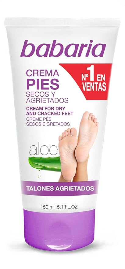 Babaria Dry Feet Cream - Absorbs Quickly to Instantly Soothe and Smooth - Deepest Hydrating Effect - Infused with Aloe Vera, Sweet Almond, and Shea Butter - Suitable for All Skin Types - 5.1 oz