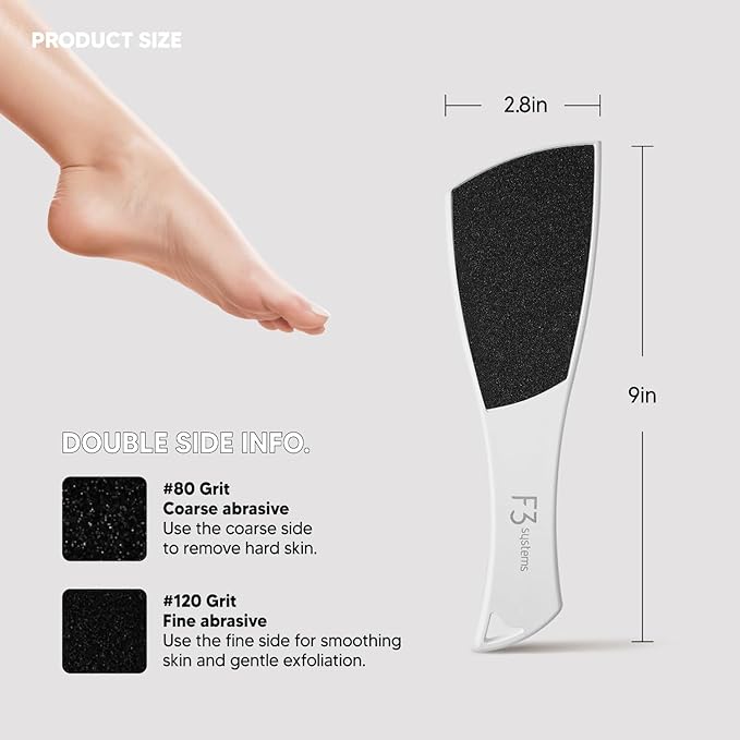 S-Line Emery Foot File & Foot Spray Set, Colossal Double-Sided Pedicure Tool, Effective for Cracked Heel, Ergonomic Design for Easy Grip, Dead Skin Remover, Callus Rasp, Scrubber