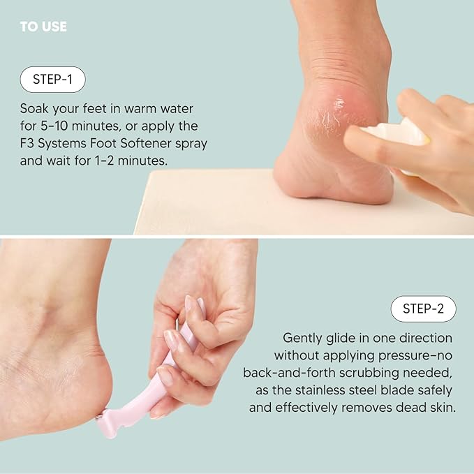 Callus Razor, Pedicure Tool, Effective for Cracked Heel, Ergonomic Design for Easy Grip, Safety Stainless Steel Callus Shaver, Blade for Foot Care, Hard, Rough, Thick Callused Skin Remover