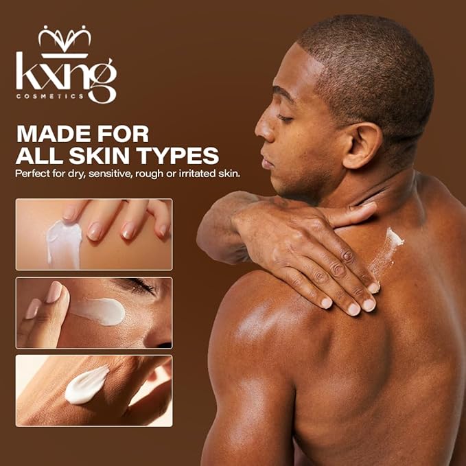 KXNG Cosmetics Organic Shea Body Butter Cream – 4oz | Mens Body Butter for Black Men & Women with Shea, Cocoa, Mango & Coconut Oil | Moisturizing Cream for Hands, Feet & Skin – Zaddy