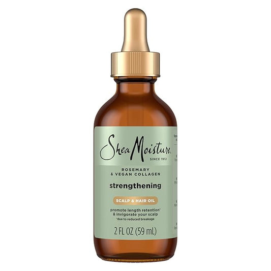 Shea Moisture Strengthening Scalp & Hair Oil Rosemary & Vegan Collagen To Protect The Scalp And Strengthen Hair With ScalpBoost Technology For A Cooling Sensation With ScalpBoost Technology 2 Fl Oz