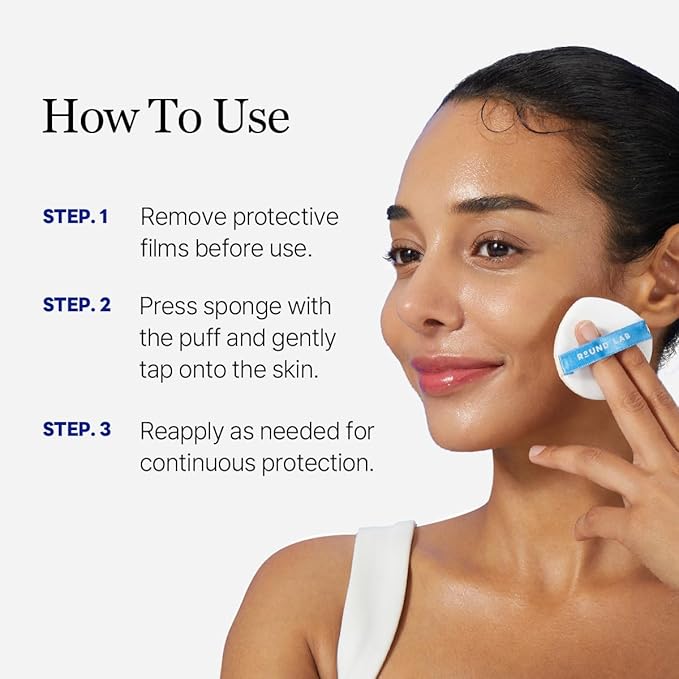 Round Lab Birch Juice Moisturizing UV Lock Sun Cushion, SPF50+ Broad Spectrum, 0.52 oz, Mineral Sunscreen for All Family Members, Over Makeup Poratable Sun cushion, No White cast, Korean Sunscreen