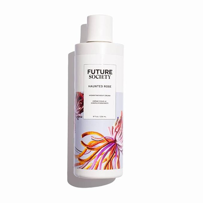 Future Society Haunted Rose Body Lotion - Luxury Smoky Floral Scented Body Cream with Notes of Pepper, Rose, Amber & Sandalwood - Moisturizes & Replenishes Dry Skin - Hydrating & Perfumed Lotion 8oz