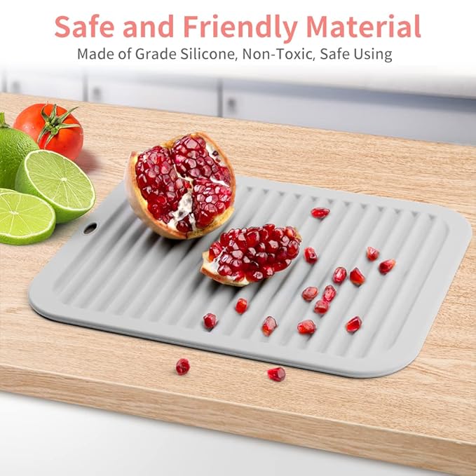 Large Silicone Heat Resistant Mat, Hot Tools Straightener Mat, Professional Heat Mat for Curling Iron, Flat Iron and Hair Styling Tools, Heat Resistant Mats for Countertop Vanity Mat Organizer (Black)