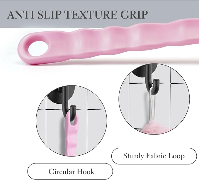 2 Pack Body Brush, Long Handle Shower Back Scrubber, Mesh Sponge for Skin Exfoliating Bath,Massage Bristles Suitable for Wet or Dry,Men and Women