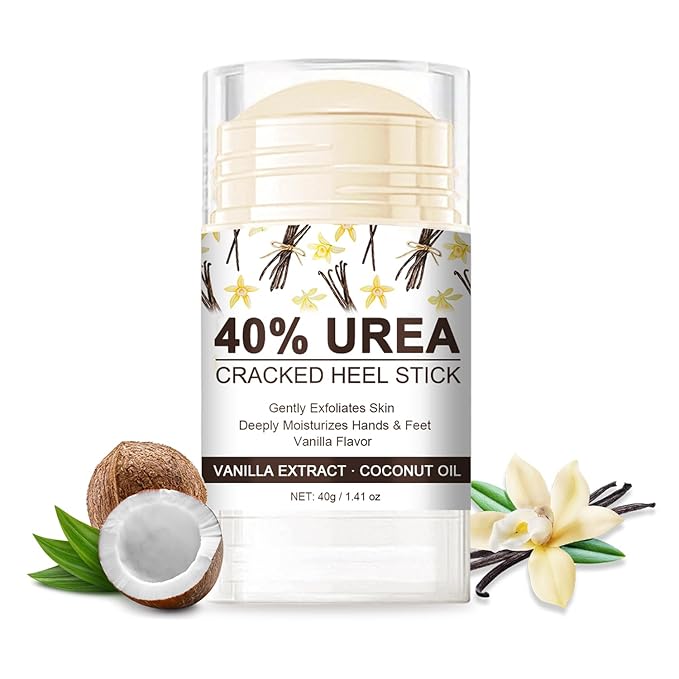 Urea Cream 40 Percent for Dry, Cracked Heels and Feet with Coconut Oil & Vanilla Planifolia, Callus Remover and Skin Softener, Maximum Strength Foot & Hand Cream – 1.41 oz