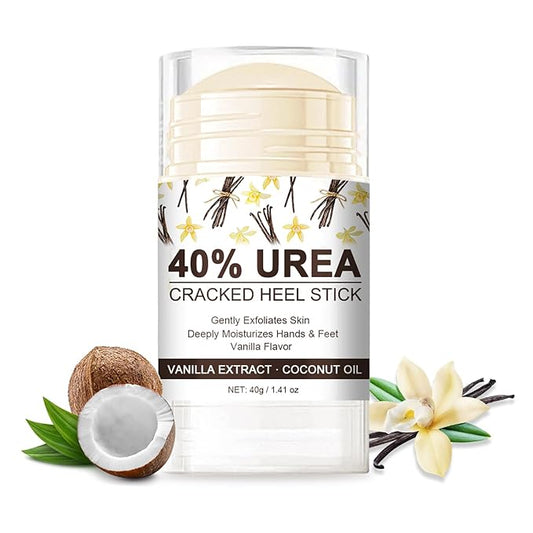 Urea Cream 40 Percent for Dry, Cracked Heels and Feet with Coconut Oil & Vanilla Planifolia, Callus Remover and Skin Softener, Maximum Strength Foot & Hand Cream – 1.41 oz