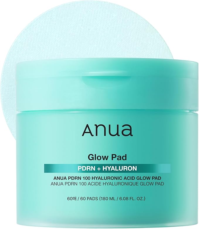 ANUA PDRN 100 Hyaluronic Acid Pad, Glow-Plumping Korean Face Pad for Daily Skincare & Makeup Prep, Dual-Sided Toner for Radiant Skin & Deep Hydration, Korean Skin Care (180ml, 60 Pads)