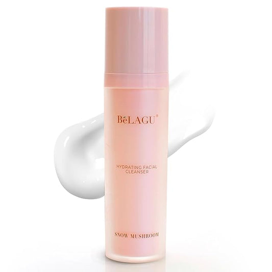BeLAGU Hydrating Facial Cleanser with Squalane - Gentle Water Based Cleanser and Face Wash for Sensitive Dry or Oily Skin - Natural Daily Cleansing to Hydrate and Calm Clean Balanced Skin - 4.1 fl oz