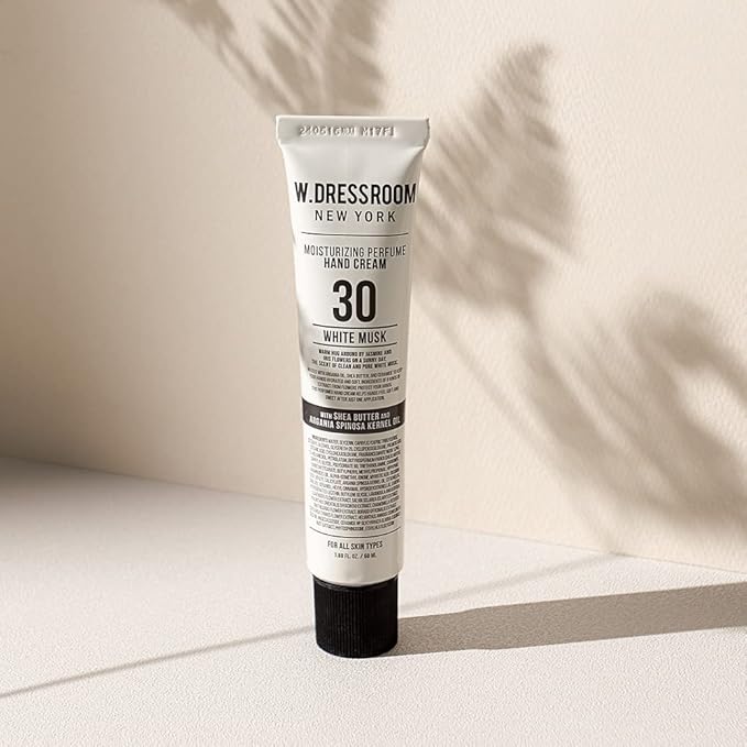 W.Dressroom No.30 White Musk Moisturizing Hand Cream for Dry Hands, Non-Greasy Korean Hand Lotion & Hand Care for Women with Hydrating Formula, Travel Size (1.69 fl oz)