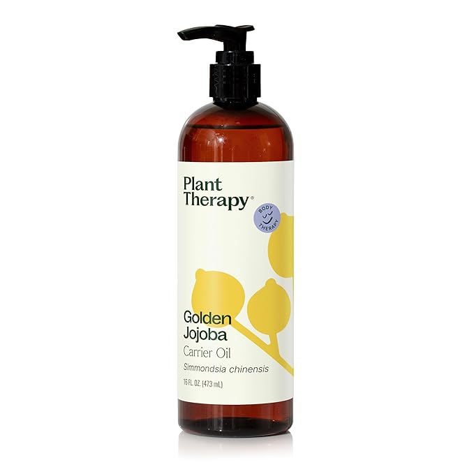 Plant Therapy Jojoba Golden Carrier Oil 16 oz 100% Pure, Cold-Pressed, Natural and GMO-Free Moisturizer and Carrier Oil for Essential Oils