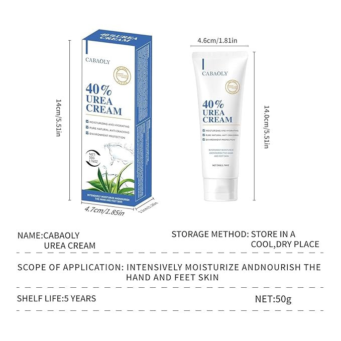 Urea Cream 40 Percent, Foot Hand Cream for Dry Cracked, 40 Per Urea Lotion for Feet Maximum (1.75 Ounce (Pack of 3))