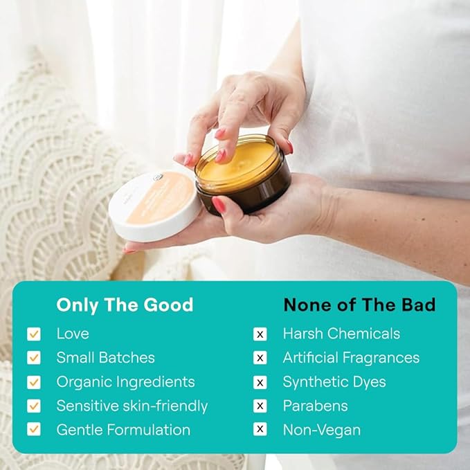 Mambino Organics Oh Baby! Belly Butter, Belly Cream with Shea Butter for Pregnancy, Minimizes Stretch Marks, Vegan, Cruelty-Free, Maternity Skin Care, 2-Pack, 4 fl oz