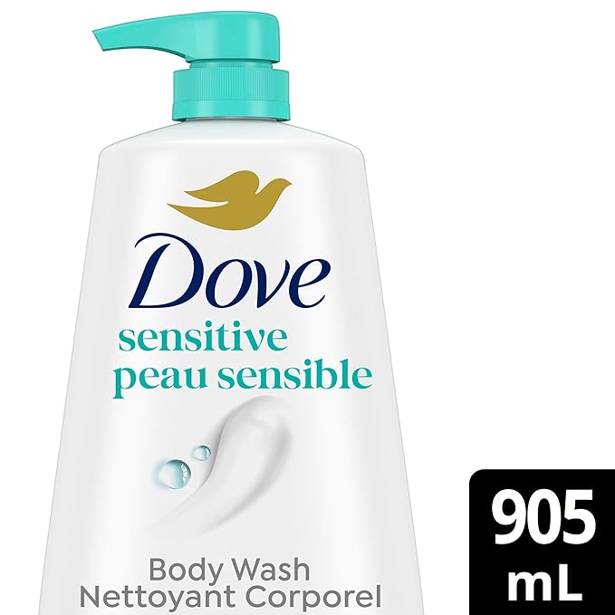 Dove, Body Wash for Softer and Smoother Effectively Washes Away Bacteria While Nourishing Your, Sensitive Skin, 34 Fl Oz (Pack of 3)