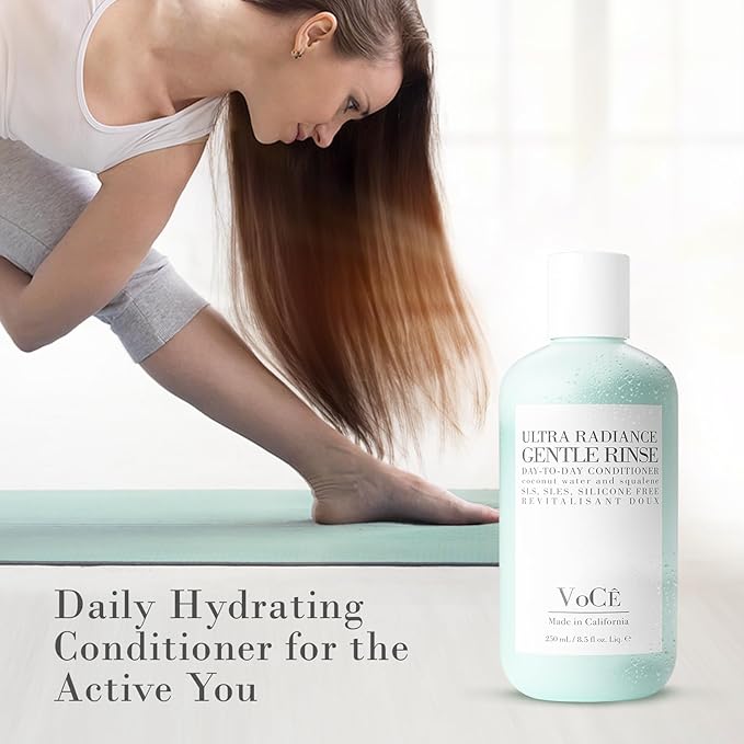 VoCÊ Haircare Gentle Rinse Vegan & Cruelty-Free Conditioner| Clean Haircare, Color Safe, Paraben & Sulfate Free, Ultra Radiance with Coconut Water, Olive Fruit Oil & Squalane (8.5 oz | 250 ml)