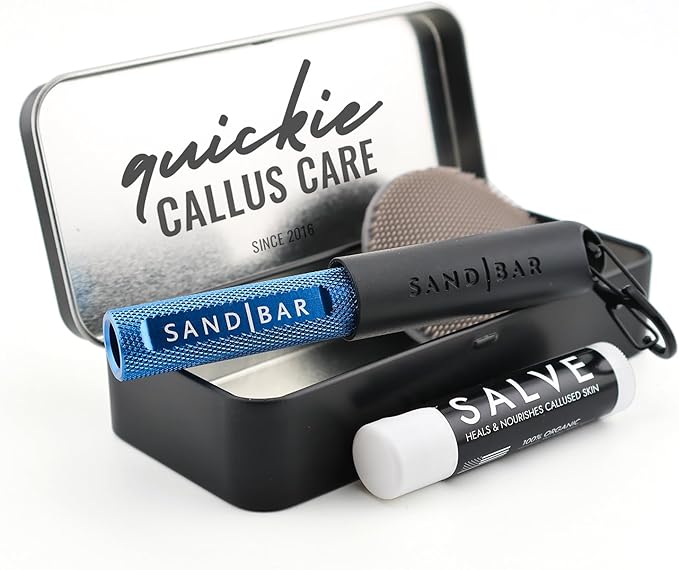 SandBar Callus Removal, Hand Callus Remover Salve Balm Stick for Working Hands, Lightweight Dead Skin Remover Tool Grit Surface, Knurled Handle, Magnetic Cap Hand File 4" - Blue