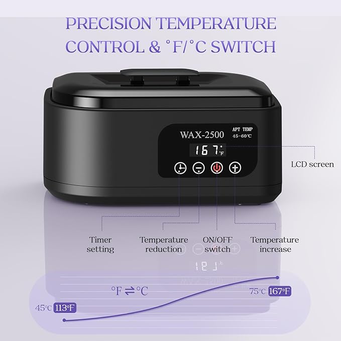 Paraffin Wax Machine for Hands and Feet–Paraffin Wax Warmer with Auto-Timer and Keep Warm Mode, Paraffin Wax Bath Moisturizing Kit for Arthritis, Skin Hydration, Relax Muscles-Black