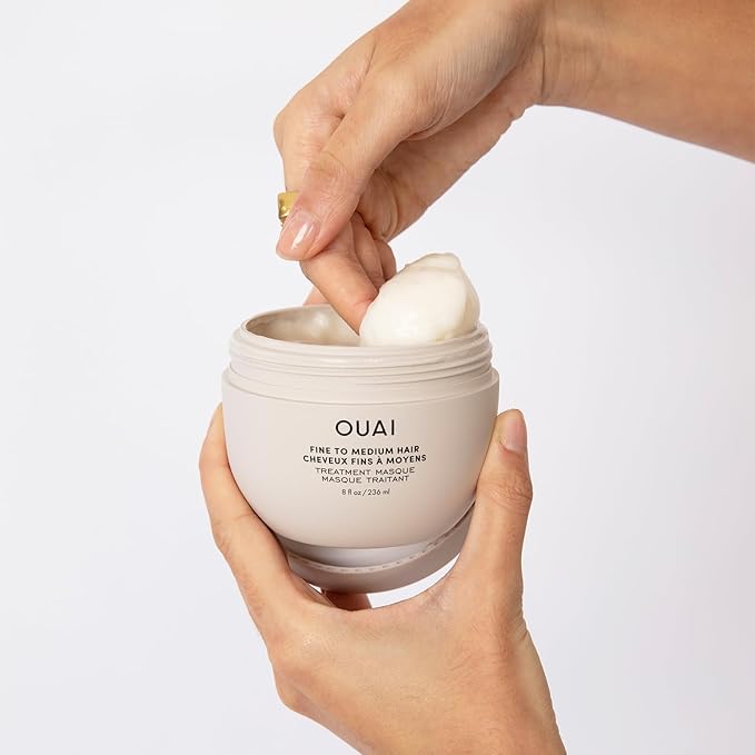 OUAI Medium Hair Bundle - Shampoo (10 Oz), Conditioner (10 Oz) & Hair Treatment Masque (8 Fl Oz) with Shea Butter, Keratin and Panthenol - Paraben, Phthalate and Sulfate Free