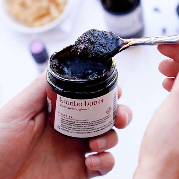 Aromatics International Kombo Butter 4oz | Natural Moisturizing Butter for Skin, Hair, and Body | Rich in Essential Fatty Acids and Antioxidants | Vegan and Organic