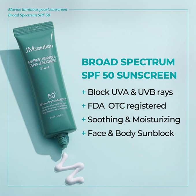 JMsolution Sunscreen Buy 2, Get 1 Marine Luminous Pearl 1EA Heart Leaf Sunscreen 2EA