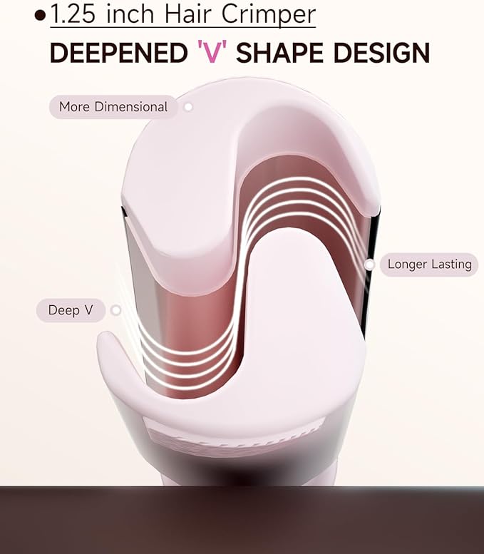 3 in 1 Automatic Curling Iron with 1.25 Barrel, Hair Crimper, Straightening Brush, 3 in 1 Hair culer Tools, Rotating Curling Iron with 3 Temp, 2-Way Rotation, 10S Fast Heating, Dual Voltage