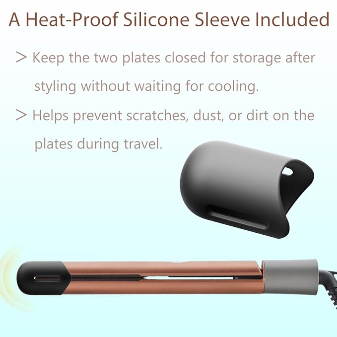 NITION Ceramic Tourmaline Hair Straighteners LCD Flat Iron MCH 10s Fast Heating Up. 1" Smooth 3D Floating Plate Healthy Straightening Tools. Travel Pouch Bag. Dual Voltage. Luxury Gift Box