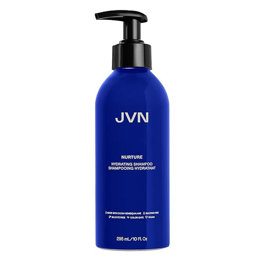 JVN Nurture Hydrating Shampoo, 10 Fl Oz, Detangles & Softens Hair, Moisture and Deeply Nourishing Shampoo, Color Safe Hair Care for Women and Men, Non-Toxic, Silicone and Sulfate Free