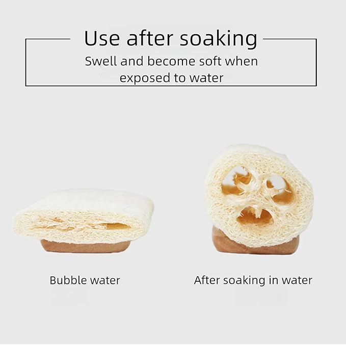 2-Pack Natural Loofah Exfoliating Bath Brush with Long Wooden Handle,Loofah Exfoliating Body Scrubber,Back Lufas for Men&Women