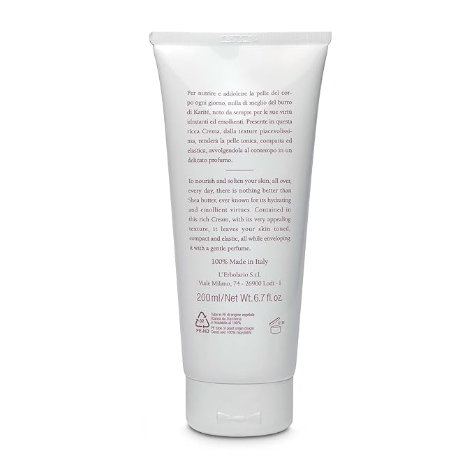 L’Erbolario Shea Butter Perfumed Nourishing Hand Cream - Shea Moisture Hand Cream - Hydrating Coconut for Dry Hands - Smoothing Glycerine - 6.7 oz