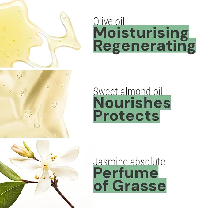 Panier des Sens - Small Hand Cream for Dry Cracked Hands - Jasmine Mini Hand Lotion for Dry Skin - With Sweet Almond and Olive Oil - Hand Care 96% Natural Ingredients - Travel Size 1 floz