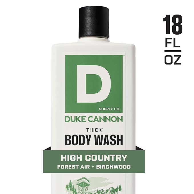 Duke Cannon Supply Co. Thick High-Viscosity Body Wash for Men High Country - Premium Ingredients, Plant-Based Thickeners, Superior Lather, Natural Exfoliate, 17.5 Fl Oz (3 Pack)