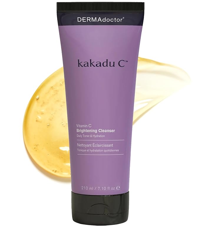 DERMAdoctor Vitamin C Face Wash – Daily 3-in-1 Vitamin C Cleanser & Makeup Remover Face Wash That Tones, Clears Pores, Lifts Oil, and Removes Sunscreen & Pollutants with Potent Kakadu Plum – 7.10 oz