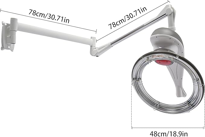 Hair Treatment Machine, 950W Wall Mount Orbiting Rotating Hair Processor for Salon Spa Family, Time Adjustable, Grey