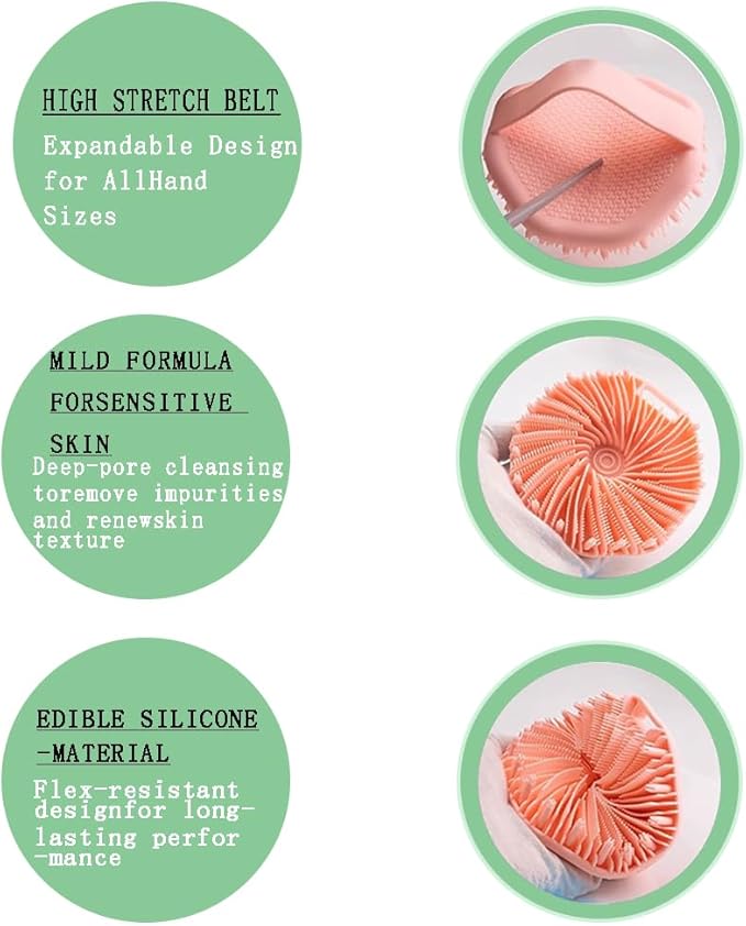 Silicone Body Scrubber, New Scrubbies for Body,Premium Soft Silicone Body Scrubber Shower Bath Brush,Scrubbies The Sud Bud,for All Skin Types (Medium, Count, 4)