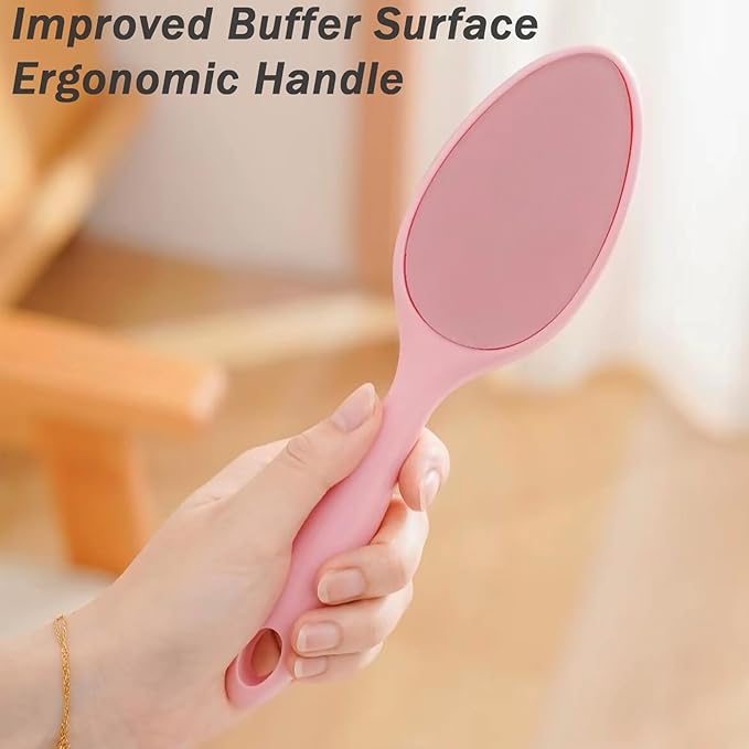 1PC Hard Skin Remover, 2-Sided Nano Glass Foot File Callus Remover with Non-Slip Handle Comfortable Foot Grinding Scraper (Pink)