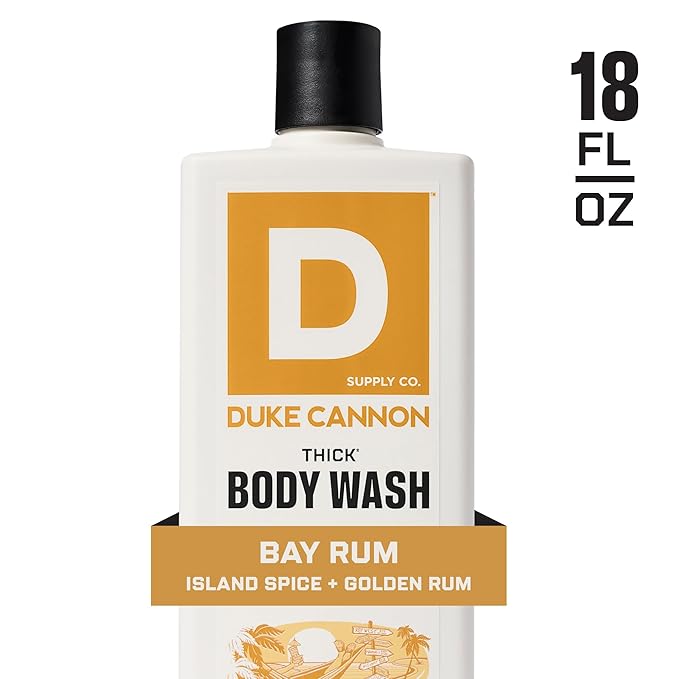 Duke Cannon THICK High-Viscosity Body Wash for Men, Bay Rum Scent with Minerals & Aloe, Paraben-Free, 17.5 oz (Pack of 3)