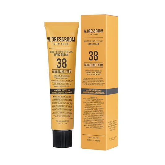 W.Dressroom Moisturizing Hand Cream for Dry Hands, Non-Greasy, Quick-Absorbing Korean Hand Lotion, Travel Size 1.69 fl oz (50 ml), No.38 Tangerine Farm
