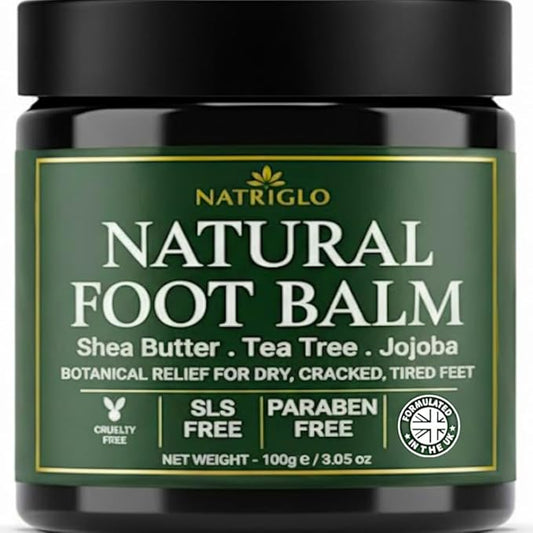 Organic Tea Tree Foot Balm for Dry Cracked Feet & Heels - Intensive Callus Remover & Foot Repair Cream with Shea Butter - Moisturizer for Rough Hard Skin & Cracked Heel Treatment for Men & Women