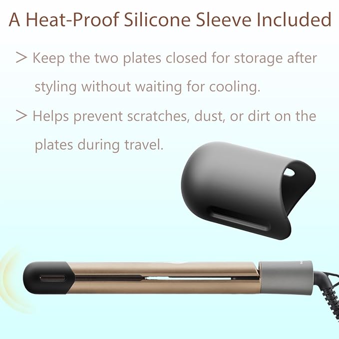 NITION Ceramic Tourmaline Hair Straighteners LCD Flat Iron MCH 10s Fast Heating Up. 1" Smooth 3D Floating Plate Healthy Straightening Tools. Travel Pouch Bag. Dual Voltage. Elegant Gift Box