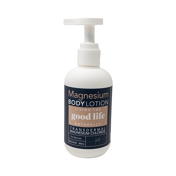 Magnesium Body Lotion - Transdermal Magnesium Lotion Handmade in the USA with Vitamin E, Jojoba Oil, Cocoa Butter, and Magnesium Chloride for Sensitive Skin (BOTTLE COLOR MAY VARY) - 6.76 oz