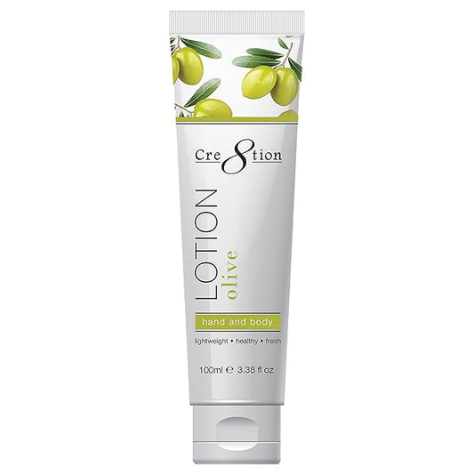 Cre8tion Spa Olive Hand & Body Lotion, Luxurious Lightweight Moisturizer for Silky, Smooth Skin, 3.3 Fl Oz