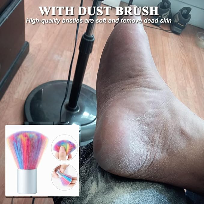 Upgraded Electric Callus Remover for Feet 1200RPM Adjustable Speed Professional Electric Foot File Foot Sander Pedicure Tools for Women Men Hard Cracked Dead Skin, 60 Sandpaper Discs, Pink