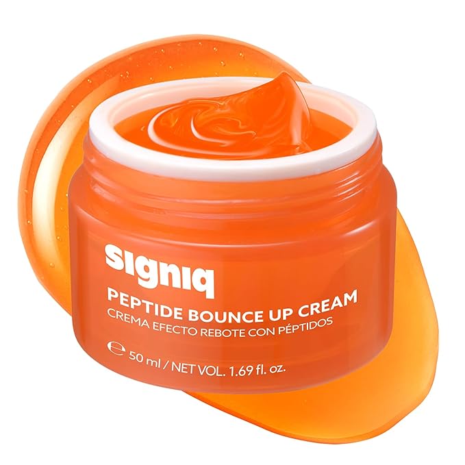 signiq Peptide Bounce Up Cream, Plumping Syrup Formula with 1% Peptide, Hydrating & Firming Face Moisturizer for Dewy and Glow Skin, Korean Skincare (50ml, 1.69 fl.oz.)